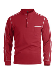 Men's long-sleeve waffle-knit henley shirt, view 4 - MRSLM
