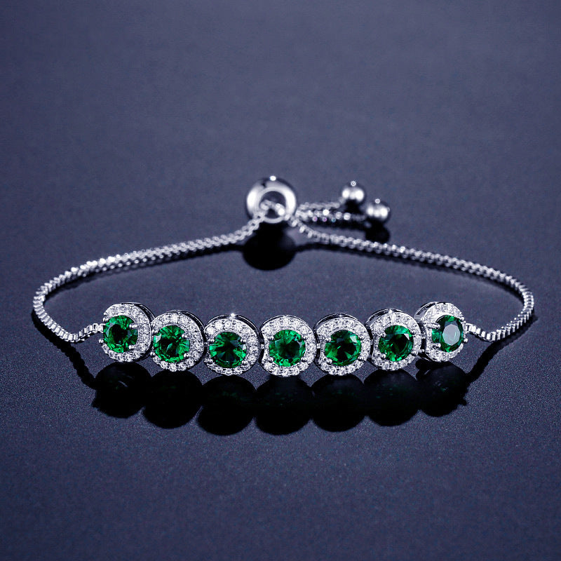 emerald zircon adjustable bracelet, view 7 - MRSLM