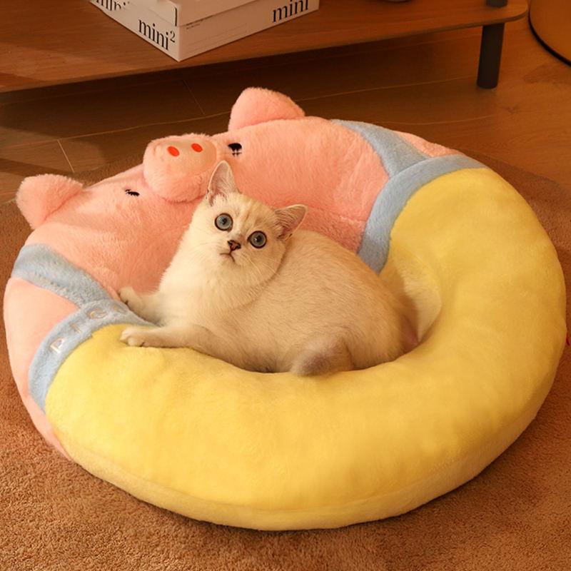 pink pig shaped cat bed - MRSLM