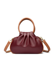 large pleated leather crossbody bag, view 10 - MRSLM