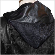 black stand collar punk gothic cape coat, view 5 - MRSLM