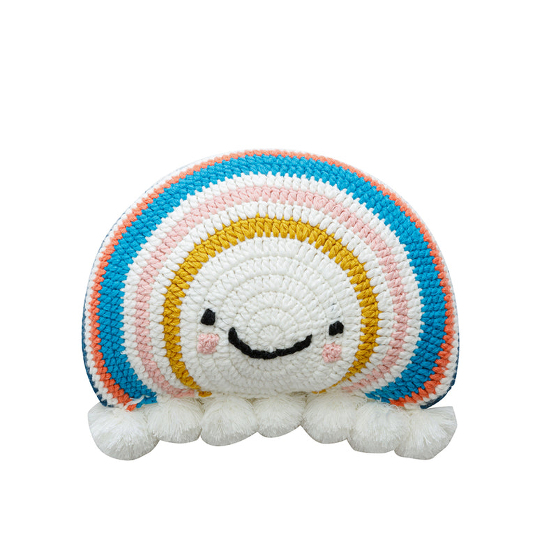 rainbow sunflower crochet cushion, view 2 - MRSLM