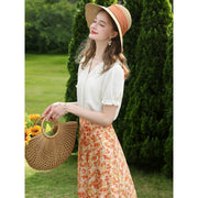 apricot french lace blouse, view 6 - MRSLM