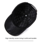 leather dome cap, embossed pattern, view 3 - MRSLM