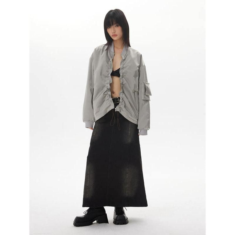women's pleated zipper cotton jacket, view 5 - MRSLM