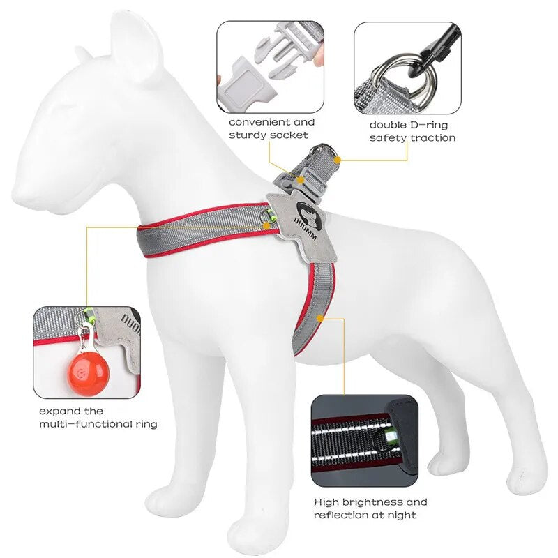 reflective mesh dog harness vest, view 9 - MRSLM