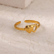 minimalist adjustable heart ring, view 4 - MRSLM