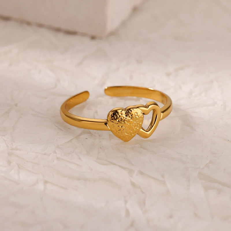 minimalist adjustable heart ring, view 4 - MRSLM