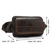 Men's cowhide crossbody waist bag, view 10 - MRSLM