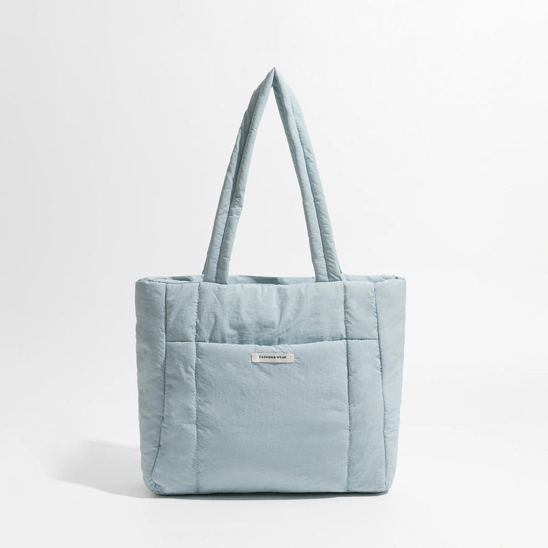 quilted puffy cotton tote bag, view 4 - MRSLM