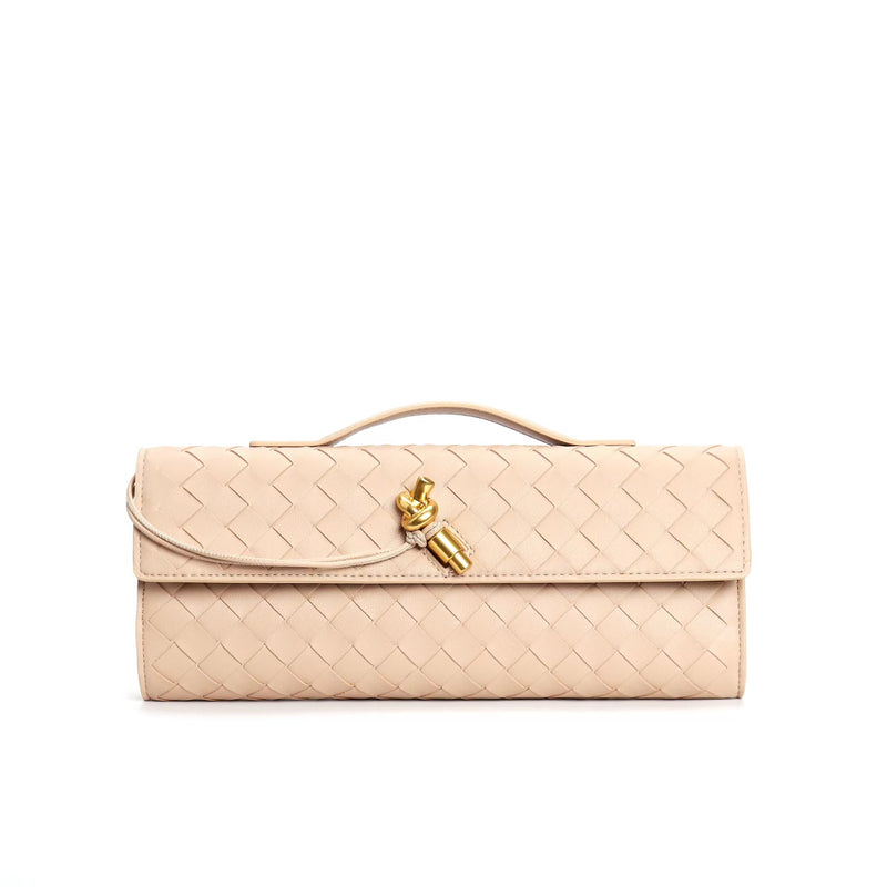woven leather crossbody clutch bag, view 13 - MRSLM