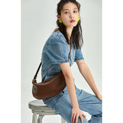 leather crossbody half-moon fanny pack, view 7 - MRSLM