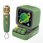 bluetooth speaker with karaoke mic and pixel art display, view 4 - MRSLM