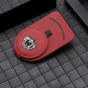 Leather car visor sunglass and card holder, view 8 - MRSLM