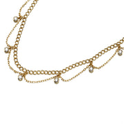 Silver wave zircon layered necklace, view 5 - MRSLM