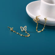 butterfly flying long earrings, view 3 - MRSLM