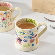 370ml French flower printed ceramic mug, view 6 - MRSLM