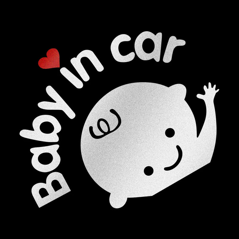 baby on board cartoon car sticker, view 2 - MRSLM