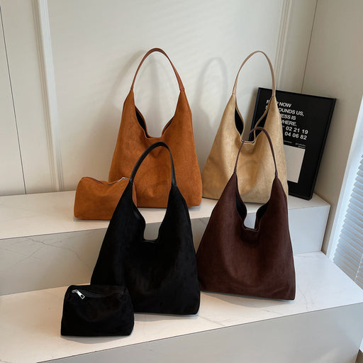 Women's suede-look slouchy shoulder bag - MRSLM
