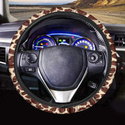 giraffe print steering wheel cover, view 3 - MRSLM