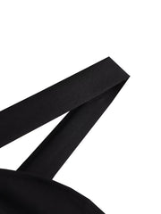 women's black sling cropped top, view 2 - MRSLM