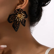 white floral drop earrings, view 7 - MRSLM