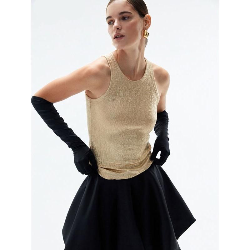 sleeveless o-neck crop top, view 7 - MRSLM