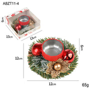 Christmas pinecone and berry candle holder wreath, view 3 - MRSLM