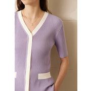 v-neck knitted cardigan, view 2 - MRSLM