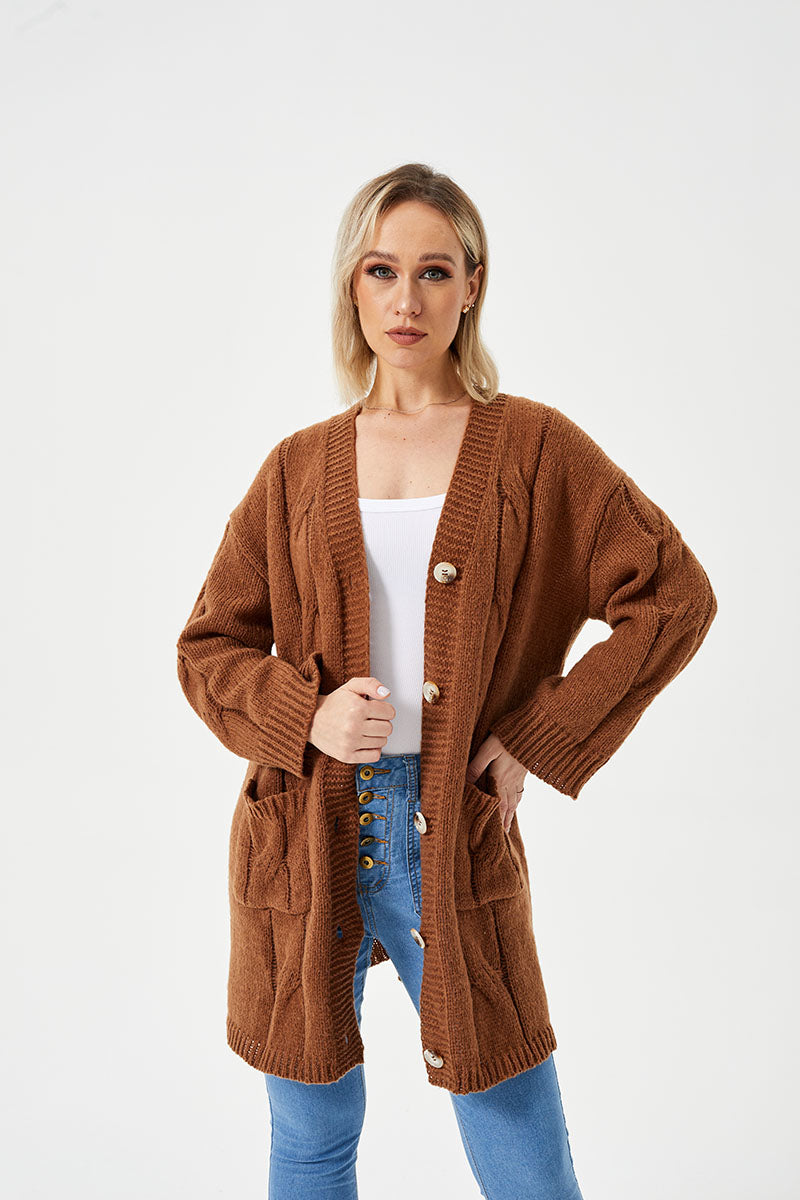 women's warm long cardigan sweater - MRSLM