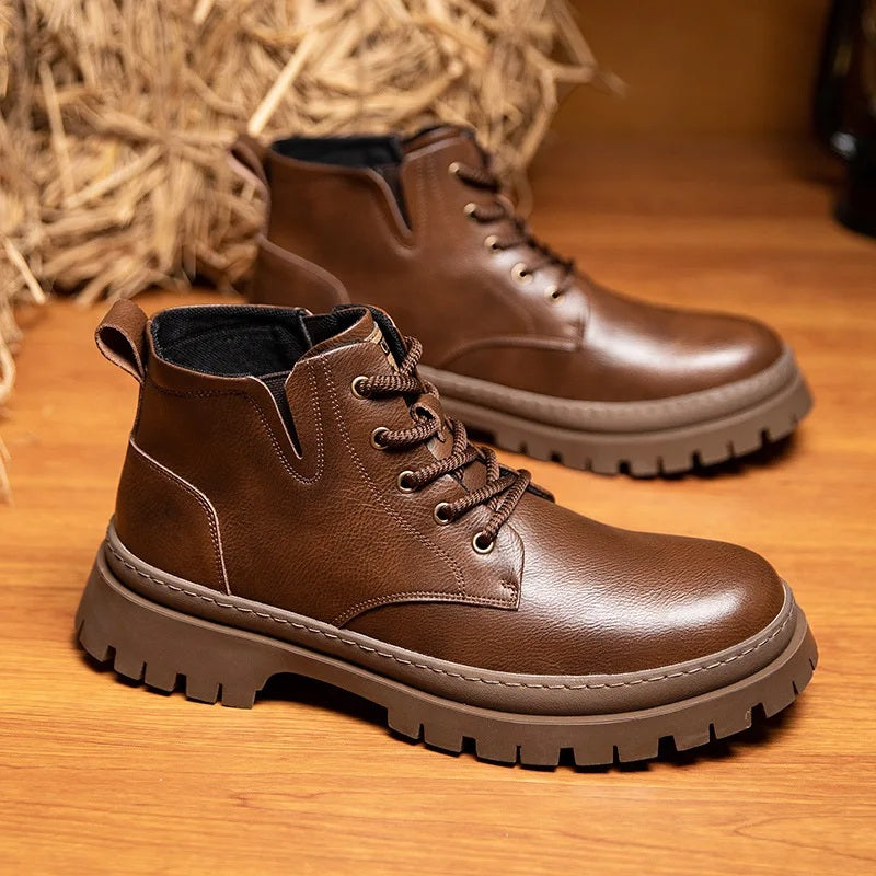 men's vintage leather ankle boots, view 2 - MRSLM