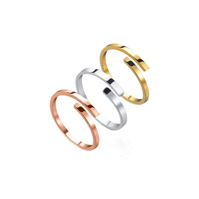 glossy plain steel ring, view 7 - MRSLM