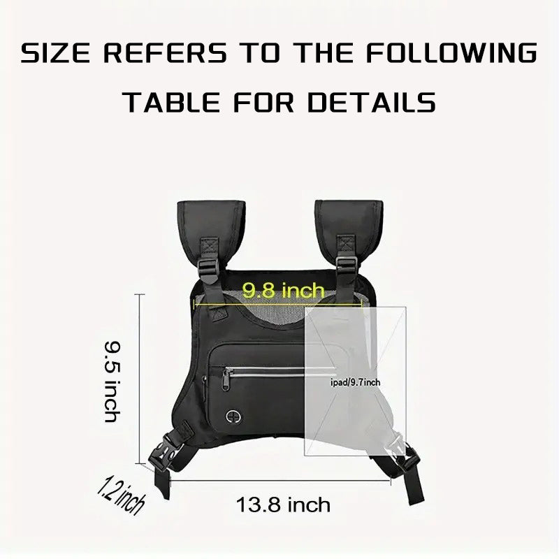 Adjustable reflective running chest bag, view 5 - MRSLM