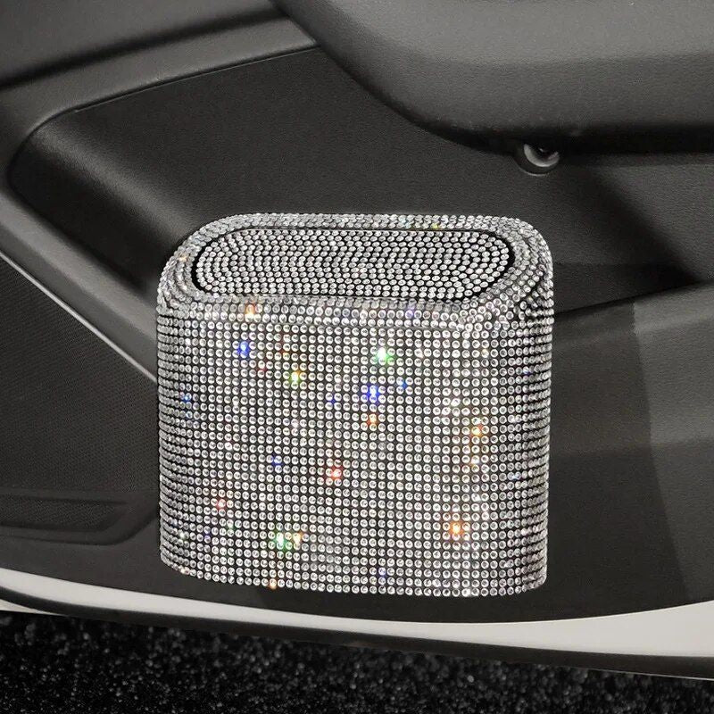 Bling car trash can with rhinestones, view 6 - MRSLM