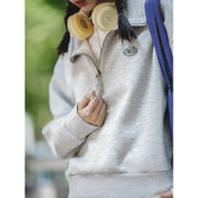 women's retro half zipper casual sweater, view 4 - MRSLM