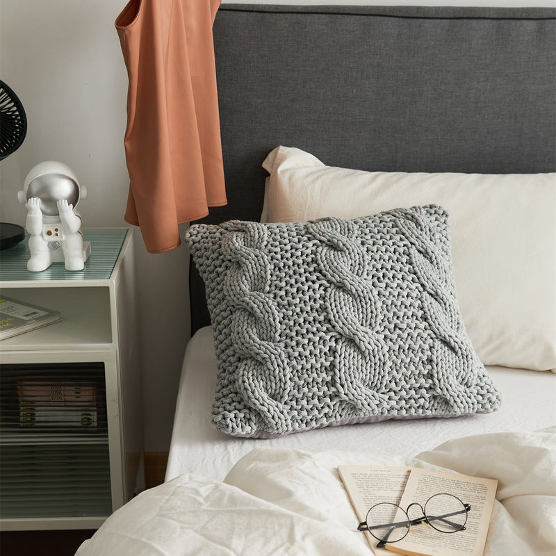 chunky knit throw pillow, view 4 - MRSLM
