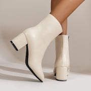 Chunky heel square toe boots, view 3 - MRSLM