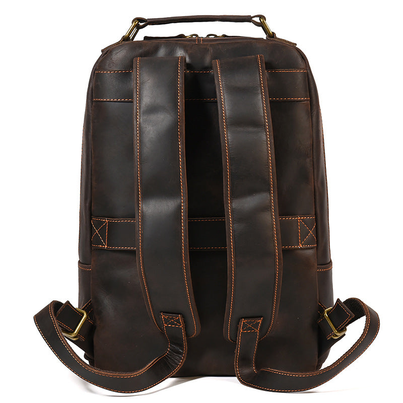 Retro cowhide leather backpack, view 7 - MRSLM