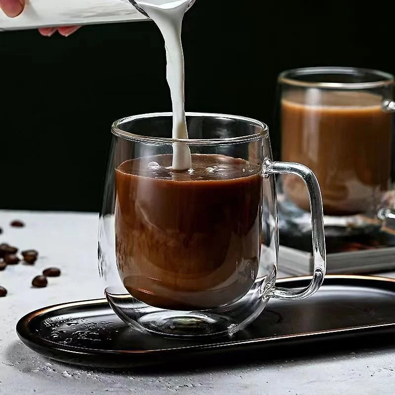 double wall borosilicate glass mug, view 5 - MRSLM