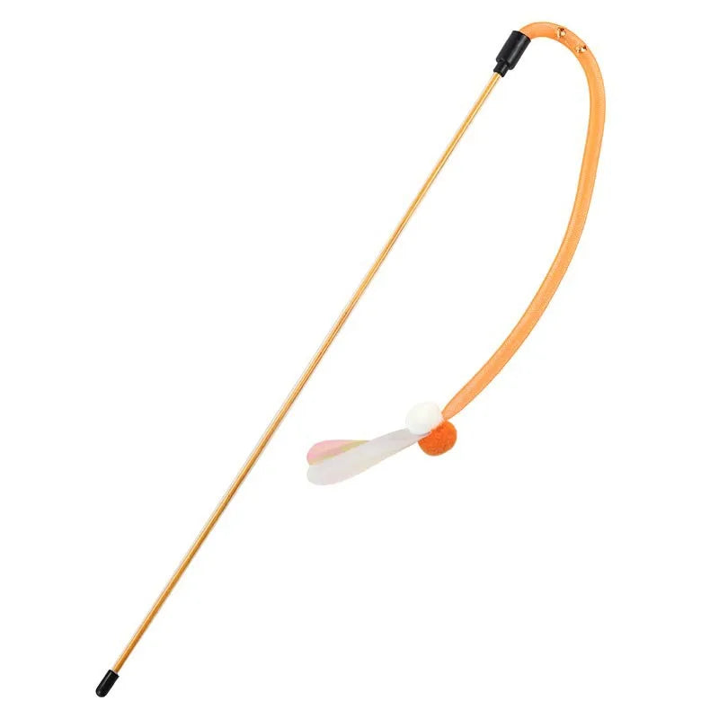 interactive cat teaser toy with butterfly and bell, view 4 - MRSLM
