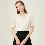 embroidered round neck shirt, view 5 - MRSLM
