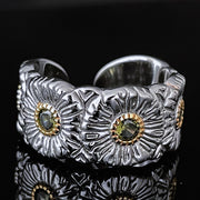 women's small daisy 925 silver ring, view 2 - MRSLM