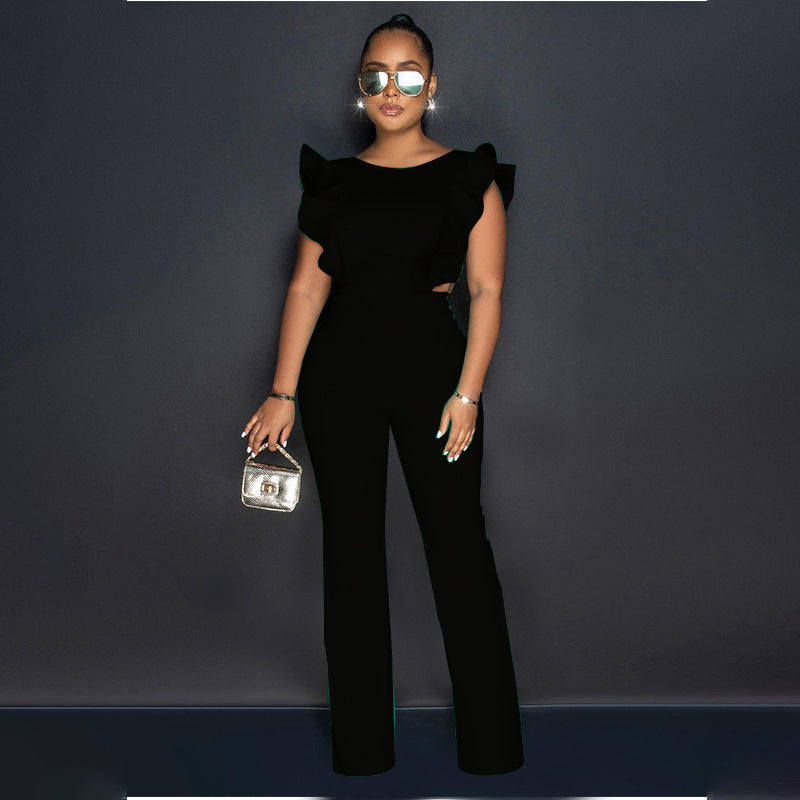 women's street style straight leg jumpsuit, view 8 - MRSLM