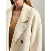 women's long double-breasted wool coat, view 8 - MRSLM