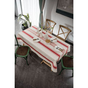 striped cotton linen tablecloth, view 2 - MRSLM