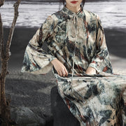 dark velvet retro long dress - MRSLM