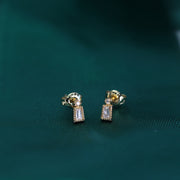 t square white zirconium earrings, view 6 - MRSLM