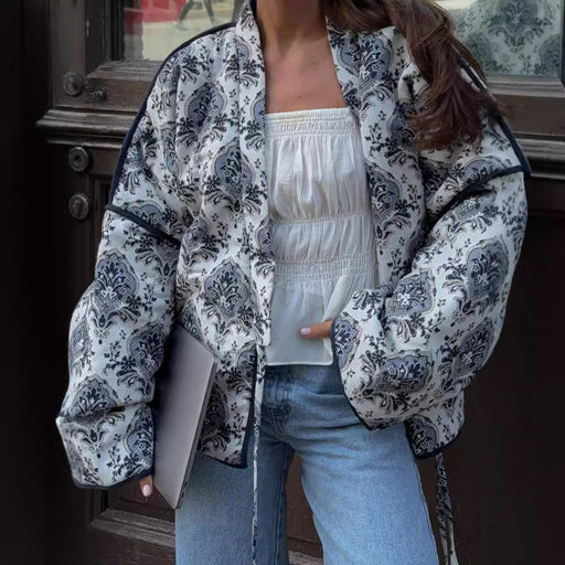 women's printed lace-up jacket - MRSLM