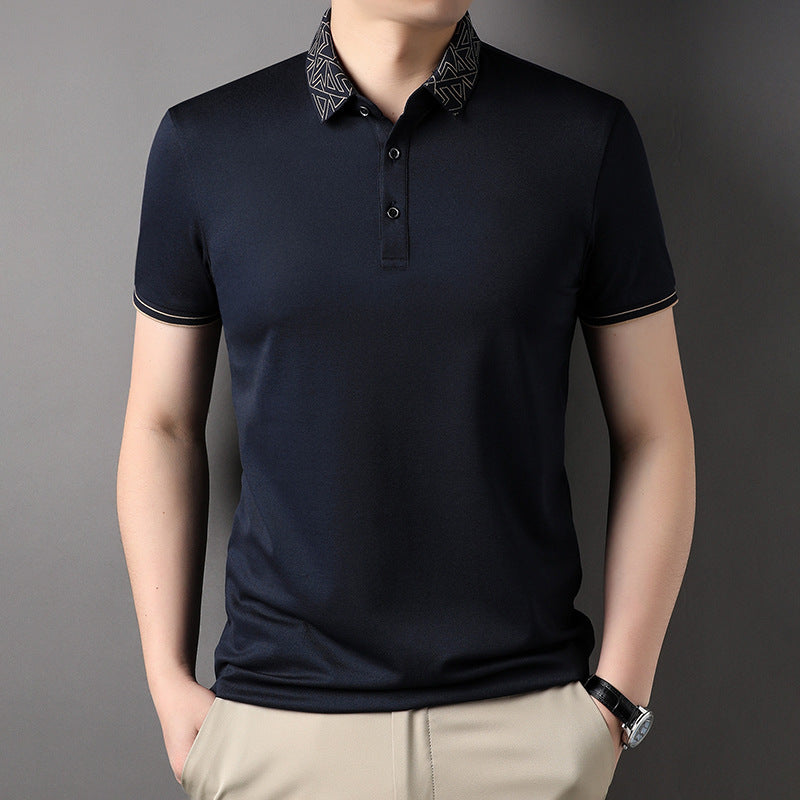 men's polo collar thin T-shirt, view 8 - MRSLM