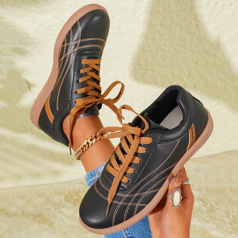 Retro lace-up thick-sole sneakers, view 9 - MRSLM